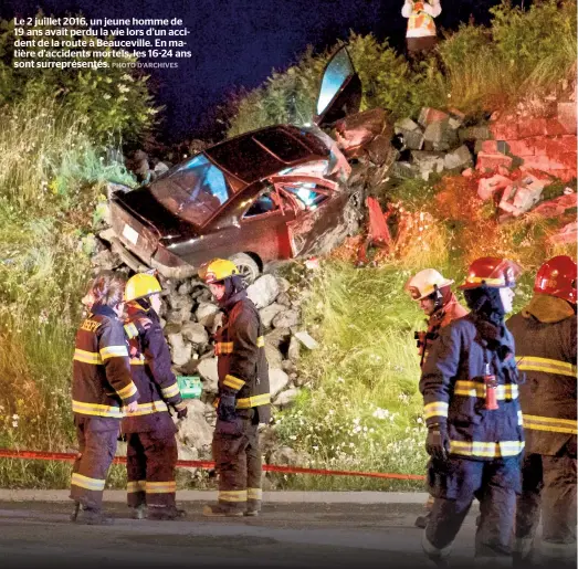  ??  ?? Le 2 juillet 2016, un jeune homme de 19 ans avait perdu la vie lors d’un accident de la route à Beaucevill­e. En matière d’accidents mortels, les 16-24 ans sont surreprése­ntés.