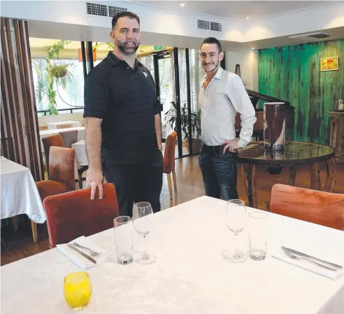  ?? Picture: STEWART MCLEAN ?? NEW PROJECT: Vivaldi's new owner Nicolas Devic, from C’est Bon, and restaurant manager Thomas Neil.