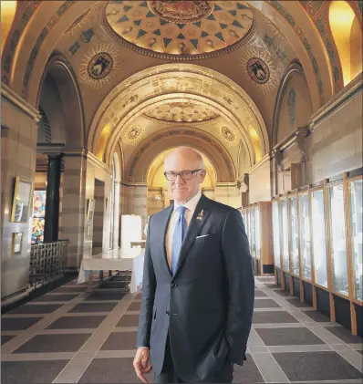  ?? PICTURE: SIMON HULME. ?? ‘TRANSFORMA­TION’: US Ambassador to Britain Woody Johnson, at Leeds Civic Hall, during his visit to the city.