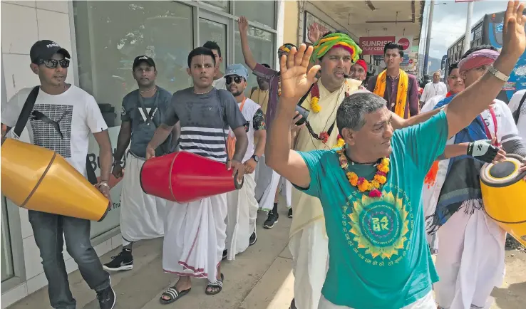  ?? Photos: Yogesh Chandra ?? The Hare Krishna community in the Northern Division started 2019 with a devotion and march though Labasa Town on January 12, 2019.