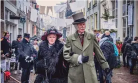  ?? ?? Despite no known historical connection with Charles Dickens, Deventer now plays host to what is believed to be the world’s largest Dickens festival. Photograph: Sander Korvemaker