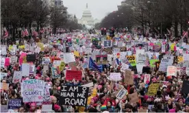  ??  ?? The Women’s March in Washington DC in 2017. Photograph: Michael Reynolds/EPA