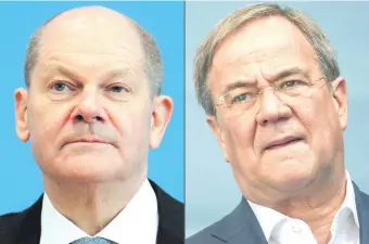  ?? ?? El socialdemó­crata Olaf Scholz (i) y el conservado­r Armin Laschet (d) buscan formar gobierno.