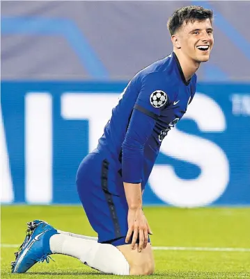  ?? REUTERS ?? Chelsea’s Mason Mount reacts during the match against Porto in the Champions League on Tuesday.