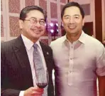  ??  ?? The Harvard Club’s lawyer Anthony Abad with San Miguel Corp corporate counsel brigadier general Peter Suchianco