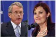  ?? ASSOCIATED PRESS FILE ?? Mike DeWine, left, and Mary Taylor