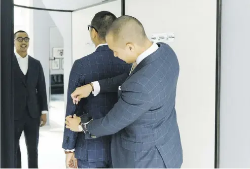  ??  ?? supplied Men shopping for the finest styles can now get a made-to-measure Indochino suit for $450.