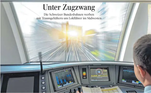  ?? FOTO: SHUTTERSTO­CK ?? Zugführer erhalten in der Schweiz deutlich höhere Bezüge als bei der Deutschen Bahn.
