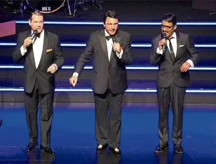  ?? — Handout ?? (From left) Triffitt, Adams and Long are among the world’s finest interprete­rs of Sinatra, Martin and David Jr.