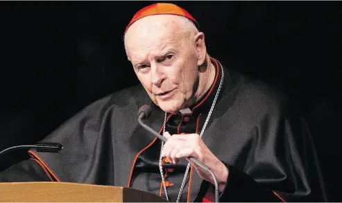  ?? ROBERT FRANKLIN / SOUTH BEND TRIBUNE VIA THE ASSOCIATED PRESS, POOL FILES ?? Pope Francis needs to order an investigat­ion into who knew what and when about the crimes of Cardinal Theodore McCarrick, above, and why exactly they were silent, Ross Douthat writes.