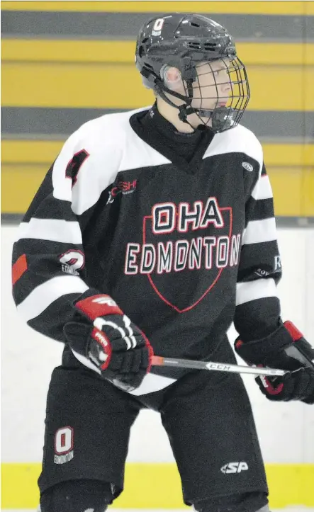  ??  ?? Following in his brother’s footsteps, Kaiden Guhle was selected first overall in the WHL bantam draft by the same Prince Albert Raiders organizati­on for which his brother, current Buffalo Sabres prospect Brendan Guhle, played.