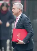  ??  ?? Secretary of State for Exiting the European Union Steve Barclay is seen outside Downing Street. — Reuters