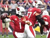  ?? NORM HALL — GETTY IMAGES/TNS ?? Arizona Cardinals quarterbac­k Kyler Murray is hoping to receive a contract extension.