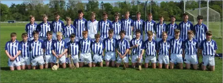  ??  ?? The Good Counsel (New Ross) squad before the Leinster Juvenile hurling ‘A’ final in Thomastown.