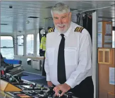  ?? Photograph: Mark Nicolson ?? Captain Alex Morrison berths the MV Isle of Lewis for the last time.