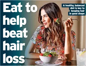  ?? ?? A healthy, balanced diet is key to keeping hair in good shape