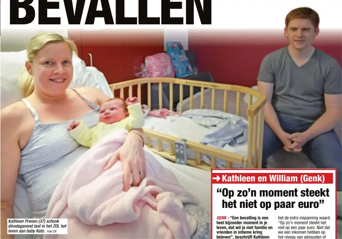  ?? Foto CN ?? Kathleen Prenen (37) schonk dinsdagavo­nd laat in het ZOL het leven aan baby Kato.