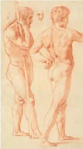  ??  ?? Raphael study of male nudes, 1515