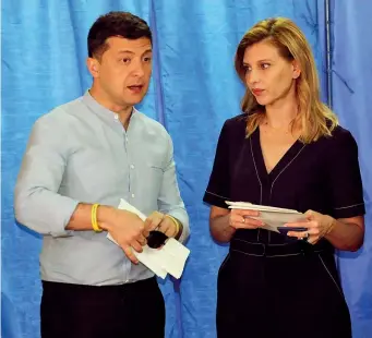  ?? (Getty Images) ?? Insieme Volodymyr Zelensky, presidente dell’Ucraina dal 2019, con sua moglie Olena Zelenska