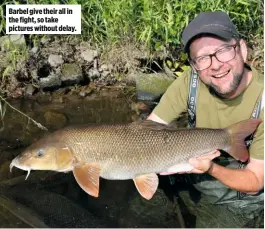  ??  ?? Barbel give their all in the fight, so take pictures without delay.