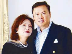  ??  ?? Dr. Norman San Agustin with wife Biba: “We have to break the cycle of fear about breast cancer with awareness, correct informatio­n, and the appropriat­e treatment.”