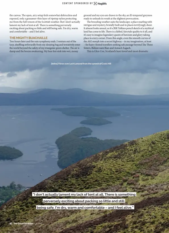  ??  ?? [below] Views over Loch Lomond from the summit of Conic Hill