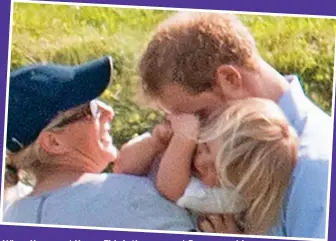  ??  ?? When Hope met Harry: This Is the moment five-year-old Hope Hillis from Lisburn, who endured more than 50 major operations, gave the Prince a lick on his right cheek when they met in 2012. And above, Harry tickling his two-year-old cousin Mia Tindall