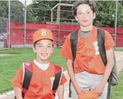  ?? Contribute­d photo ?? Branford ice hockey twin brothers, Michael Linder, left, and Jack Linder, pictured here during their Little League days.