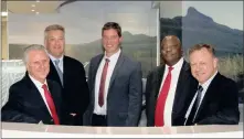  ?? PICTURE: PETA LEE ?? Denis Scheublé, left, chief operating executive: coastal at Life Healthcare; Craig Koekemoer, regional manager: KwaZulu-Natal, Life Healthcare; André Voigts and Protus Sokhela, Voigts Property Group, and André Meyer, chief executive at Life Healthcare.