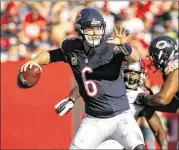  ??  ?? Jay Cutler has no guaranteed money remaining on the contract he signed in 2014, so the Bears can release the quarterbac­k without a major cap hit.