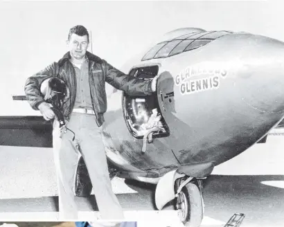  ?? PHOTO: US AIR FORCE ?? Chuck Yeager in 1947 with the Bell X1 he flew to break the sound barrier.