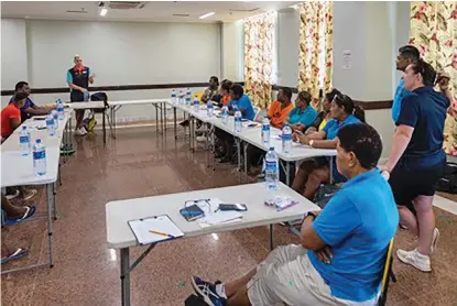  ?? Photo: Netball Fiji ?? Netball Australia hosting the coaches and umpires workshop during the AusFiji Quad Series at the Vodafone Arena last year.