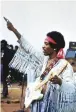  ??  ?? 1969 Jimi Hendrix at Woodstock.