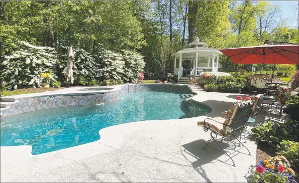  ?? RE/ MAX Right Choice / Contribute­d photos ?? This home features an in- ground pool with a waterfall and Jacuzzi, a lighted gazebo and an expansive patio for numerous seating areas.