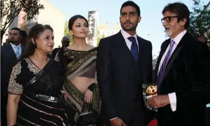  ??  ?? Aishwarya Rai Bachchan with her husband Abhishek Bachchan and Amitabh Bachchan with his wife Jaya in London in June 2010. Photograph: Joanne Davidson/REX/Shuttersto­ck