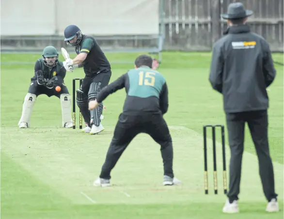  ?? ?? Burnmoor batsman Craig Stephenson in action against Hetton Lyons.