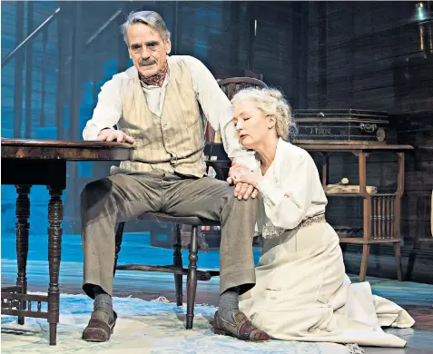  ??  ?? Much improved: Jeremy Irons and Lesley Manville as the Tyrones in Long Day’s Journey into Night