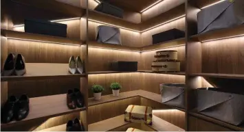  ??  ?? Storage space in the four-bedroom premium unit, with interior design by SuMisura