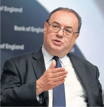  ?? ?? ECONOMY: Bank of England governor Andrew Bailey warned of soaring inflation.