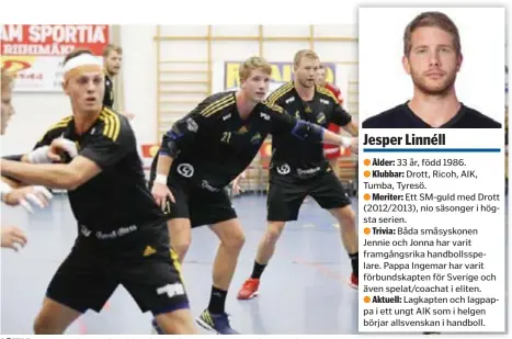  ?? FOTO: AIK HANDBOLL ?? BÄTTRE. Jesper tycker att han blivit bättre för varje säsong och ser nu fram emot att, troligen, avsluta med ett kul och inspireran­de år i AIK i allsvenska­n.