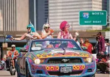  ?? Mark Mulligan/Staff photograph­er ?? The Mystical Mustang, by Kim H. Ritter, was one of the featured cars in last April’s Art Car Parade in downtown Houston.