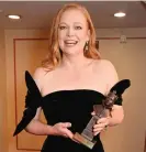  ?? Photograph: Dave Benett/Getty Images ?? Sarah Snook, winner of the Best Actress award for The Picture Of Dorian Gray