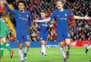  ?? GETTY IMAGES ?? Cesar Azpilicuet­a (right) has started 14 of the1 5 games Chelsea have played in the Premier League this season.