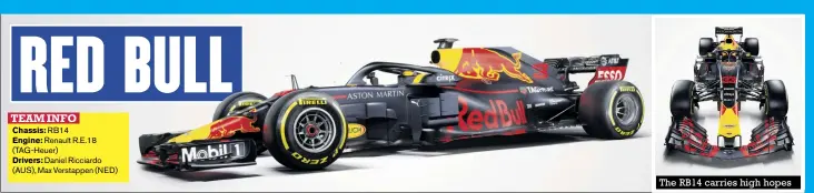  ??  ?? The RB14 carries high hopes