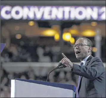  ??  ?? Rep. Luis Gutierrez, D-Ill., gave an impassione­d speech at the Democratic Convention in Philadelph­ia on Monday, condemning the bigotry faced by his Puerto Rican parents.