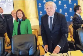  ?? AFP ?? Luis Almagro y María Fernanda Espinosa presentaro­n sus propuestas para la Secretaría General de la OEA en febrero.