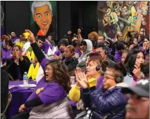  ?? PHOTO COURESY OF THE CALIFORNIA FAST FOOD WORKERS UNION ?? Hundreds of fast-food workers gathered in Los Angeles on Friday to rally support for a newly-created union aimed at preserving annual wage hikes, increasing work hours and increasing workplace protection­s.