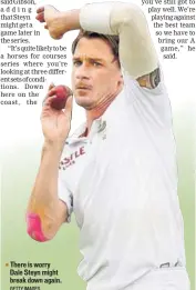  ?? GETTY IMAGES ?? There is worry Dale Steyn might break down again.