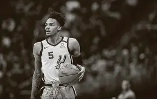  ?? David Zalubowski / Associated Press ?? When asked about the lack of a national profile, Dejounte Murray chose to tell the truth about the Spurs’ shortcomin­gs. “What did we do,” Murray asked, “for (the media) to be on our side?”