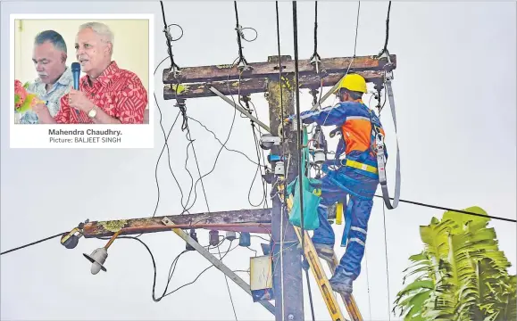  ?? Picture: BALJEET SINGH Picture: ELIKI NUKUTABU ?? Mahendra Chaudhry.
Fiji Labour Party leader Mahendra Chaudhry says that Energy Fiji Ltd has withdrawn its 52 per cent subsidy to low-income earners.